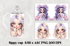 Cute doll kids sippy cup | Kids tumbler | Sippy cup PNG Product Image 1