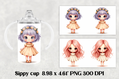 Cute doll kids sippy cup | Kids tumbler | Sippy cup PNG Product Image 1