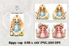 Cute doll kids sippy cup | Kids tumbler | Sippy cup PNG Product Image 1