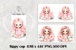 Cute doll kids sippy cup | Kids tumbler | Sippy cup PNG Product Image 1