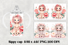 Cute doll kids sippy cup | Kids tumbler | Sippy cup PNG Product Image 1