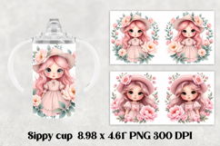 Cute doll kids sippy cup | Kids tumbler | Sippy cup PNG Product Image 1