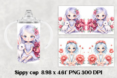 Cute doll kids sippy cup | Kids tumbler | Sippy cup PNG Product Image 1