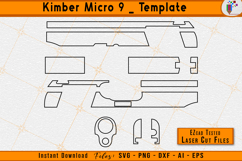 Kimber Micro 9 Firearms Gun Template Vector SVG