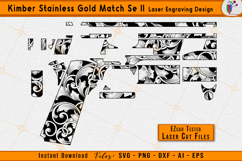 kimber gold match engraving, stainless se ii scroll design, firearms laser engraving svg, 1911 style engraving vector, gun scrollwork cnc files, ornamental engraving pattern svg, ezcad tested laser files, metal engraving vector design, custom firearms sc
