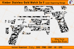 kimber gold match engraving, stainless se ii scroll design, firearms laser engraving svg, 1911 style engraving vector, gun scrollwork cnc files, ornamental engraving pattern svg, ezcad tested laser files, metal engraving vector design, custom firearms sc