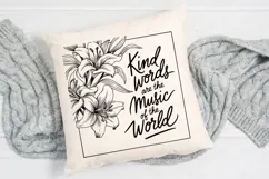 Kind Words Are The Music SVG, Flower Quote SVG Design Product Image 4