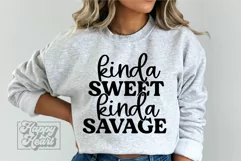 Kinda Sweet Kinda Savage SVG - Sarcastic SVG - Funny Quotes Product Image 4