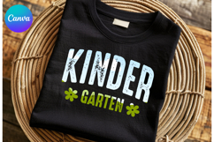 Kinder grade Canva Frame Back to school Teacher Shirt Design Product Image 1