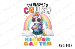 KINDERGARTEN Back to School Unicorn Sublimation Product Image 1