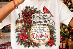 Kindness Belongs Here PNG | Christmas Cardinal Rustic Sign S Product Image 3