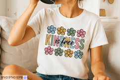 Kindness is Free SVG Inspirational Daisy Positive Quote PNG Product Image 3