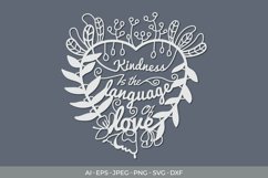 Kindness is The Language of Love Papercut SVG Product Image 2