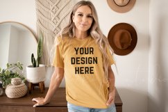 Heather Mustard 3001 Bella and Canvas Shirt Mockup Product Image 1