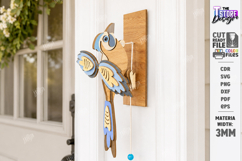 Kinetic Bird Doorbell Laser Cut | Porch Decor | Outdoor SVG Product Image 1