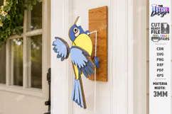Kinetic Bird Doorbell Laser Cut | Porch Decor | Outdoor SVG Product Image 1