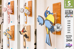 Kinetic Wooden Bird Doorbell Laser Cut Bundle | Porch Decor Product Image 1