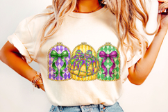 King Cake PNG, Mardi Gras PNG Sublimation, Coquette Bow PNG Product Image 2