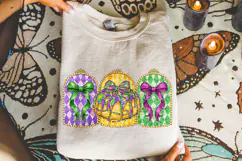 King Cake PNG, Mardi Gras PNG Sublimation, Coquette Bow PNG Product Image 4