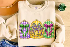 King Cake PNG, Mardi Gras PNG Sublimation, Coquette Bow PNG Product Image 1