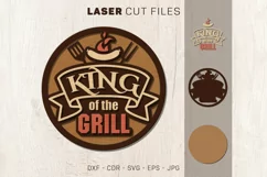 King of the Grill, Laser Cut Sign, Multilayer SVG Product Image 1