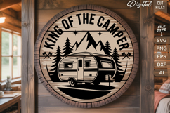 King Of The Camper SVG File | Camping Round Sign SVG Product Image 2