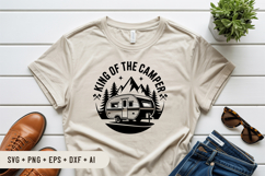 King Of The Camper SVG File | Camping Round Sign SVG Product Image 3