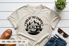 King Of The Camper SVG File | Camping Round Sign SVG Product Image 3