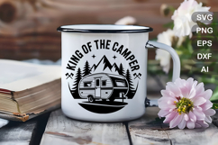 King Of The Camper SVG File | Camping Round Sign SVG Product Image 4
