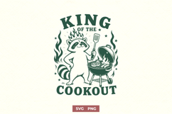 King of the Cookout SVG - Funny Raccoon BBQ Trash Panda PNG Product Image 1