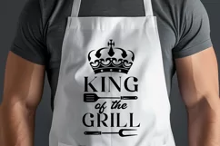 King of the Grill SVG - BBQ Grill Master SVG File for Aprons Product Image 3