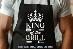 King of the Grill SVG - BBQ Grill Master SVG File for Aprons Product Image 1