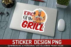King of the grill Stickers PNG Product Image 1
