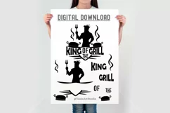 King of the Grill SVG File | BBQ SVG | Grill Barbeque Product Image 3