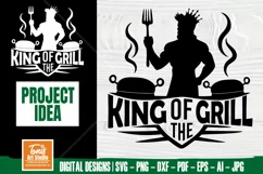 King of the Grill SVG File | BBQ SVG | Grill Barbeque Product Image 1