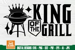 King of the Grill SVG File | BBQ SVG | Grill Barbeque Sign Product Image 1