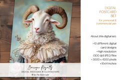 Baroque Royalty Animal Portrait Postcard Set Product Image 4