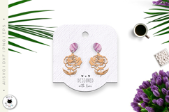 Elegant Floral Stud Earrings | Wooden Jewelry SVG Product Image 2