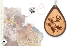 Layered Reindeer Teardrop Earrings SVG | Christmas Earrings Product Image 2