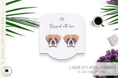 Boxer Stud Earrings | Dog Laser Cut Earrings Product Image 2