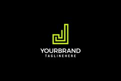 J letter monogram logo in line art style template vector Product Image 1