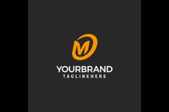 Letter M Swoosh Ring Round Logo Design Template Product Image 1
