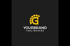 initial g which form gladiator lettering logo design vector Product Image 1