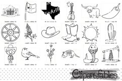 TEXAS STATE digital stamps, Texas symbols, Cowboy outline Product Image 2