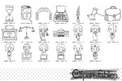 JUDGE digital stamps, Courthouse outline, Cute lawyer kids Product Image 2