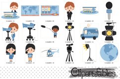 REPORTER clipart, TV studio, Breaking News clip art Product Image 2