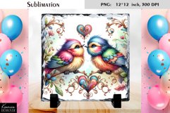 Kissing Birds|Love Slate Sublimation Design Product Image 1
