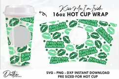 Kiss Me I'm Irish Starbucks 16oz Hot Cup Wrap SVG Vector Product Image 1