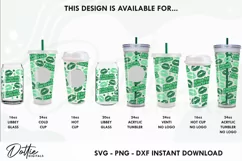 Kiss Me I'm Irish Starbucks 16oz Hot Cup Wrap SVG Vector Product Image 3