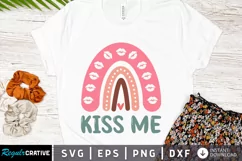 Kiss Me Rainbow SVG, Valentine's Day SVG Design Product Image 1